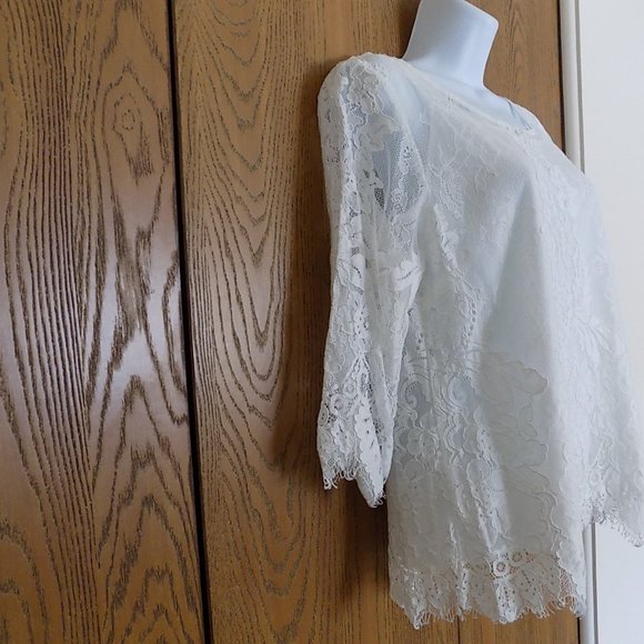 ADIVA White lace top size L NWOT - Picture 4 of 10